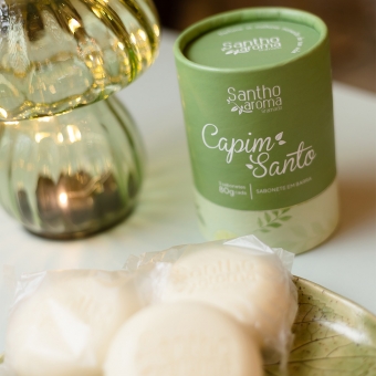 Tubete com 3 Sabonetes em Barra Capim Santo 80g cada