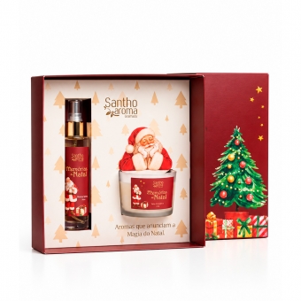 Kit Caixa Memórias de Natal Home Spray 50 ml  + Vela Aromática 100g