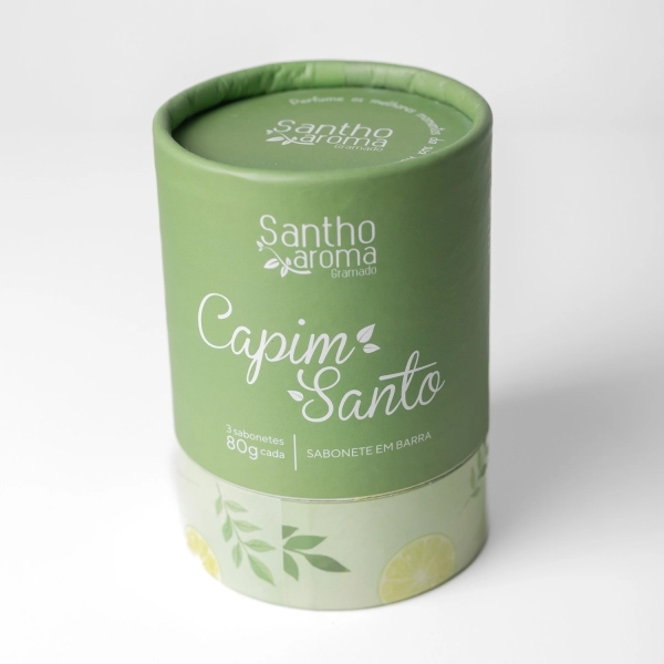 Tubete com 3 Sabonetes em Barra Capim Santo 80g cada