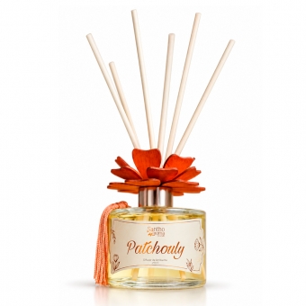 Difusor de Aromas com Varetas Patchouly Acabamento Flor 250ml