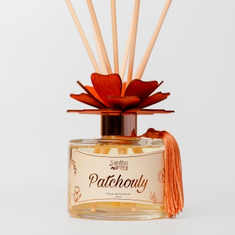 Difusor de Aromas com Varetas Patchouly Acabamento Flor 250ml