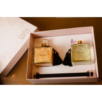 Kit Especial Havana Difusor de Varetas Vidro 350ml + Sabonete Líquido vidro 350ml