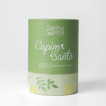 Tubete com 3 Sabonetes em Barra Capim Santo 80g cada