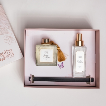 Kit Especial Jardins da França Difusor de Varetas Vidro 350ml + Home Spray Vidro 150ml