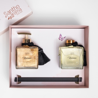 Kit Especial Havana Difusor de Varetas Vidro 350ml + Sabonete Líquido vidro 350ml