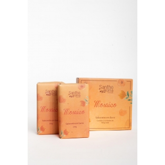 Caixa com 2 sabonetes em barra Mosaico 150g cada